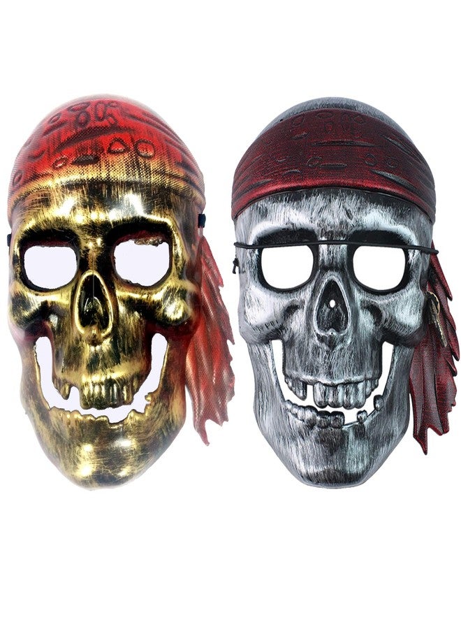 Evisha Metallic Face Mask-, Halloween Pirate Theme Party, Adult Party Supplies,Party Costume Face Masks (Pack of 3) - Image 1
