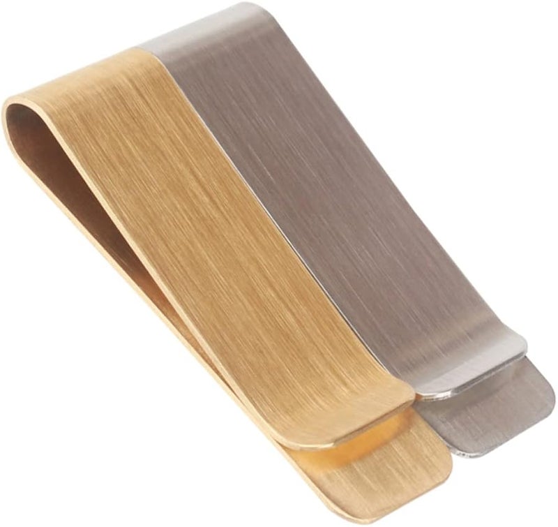 Homoyoyo 2Pcs Durable Brass Money Clips for Cash Credit Cards and Coins - Image 2