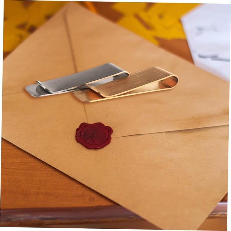 Homoyoyo 2Pcs Durable Brass Money Clips for Cash Credit Cards and Coins - Image 3