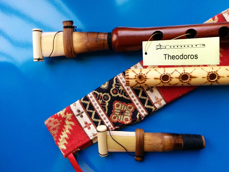 Theodoros Armenian Engraved Duduk Pro from Apricot Wood, 2 Professional Reeds, National Case, Playing Instruction and Flute - Image 3