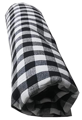 VTN Cotton Unisex Cloth Unstitched 3.5 Metres Check Turban Headband ( Black And White , Free Size ) - Image 4