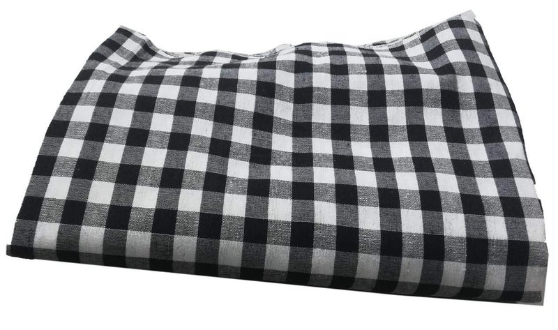 VTN Cotton Unisex Cloth Unstitched 3.5 Metres Check Turban Headband ( Black And White , Free Size ) - Image 3