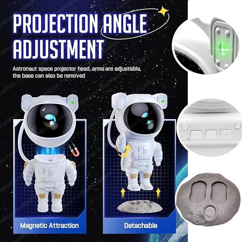 FunBlast Astronaut Galaxy Projector, Space Projector 360 Degree Rotating, Projection Night Light with Remote Control LED Night Lamp Nebula Star & Galaxy Projector for Decoration - Image 3