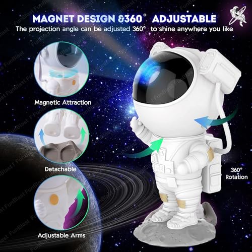 FunBlast Astronaut Galaxy Projector, Space Projector 360 Degree Rotating, Projection Night Light with Remote Control LED Night Lamp Nebula Star & Galaxy Projector for Decoration - Image 5