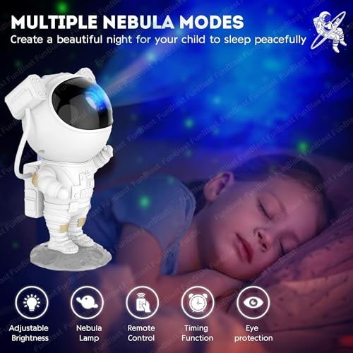 FunBlast Astronaut Galaxy Projector, Space Projector 360 Degree Rotating, Projection Night Light with Remote Control LED Night Lamp Nebula Star & Galaxy Projector for Decoration - Image 4