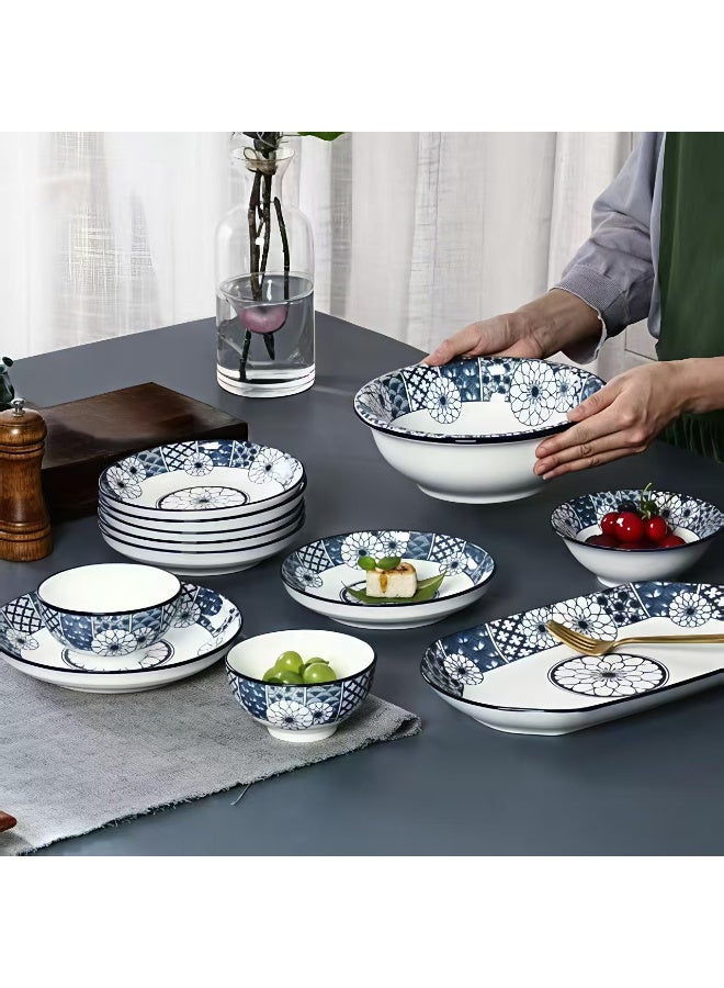 Kawkab 28 piece Dinnerware Set, Set for 6, Microwave & Dishwasher Safe,Chinese Style.Free gift: 6 coasters - Image 5