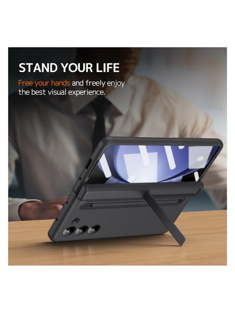 ماركة غير محددة - جراب هاتف Samsung Galaxy Z Fold 6 مع حامل قلم وقلم، وحماية المفصلة، ​​وواقي شاشة مدمج وحماية الحامل، جراب هاتف مقاوم للصدمات ومضاد لبصمات الأصابع - Image 1