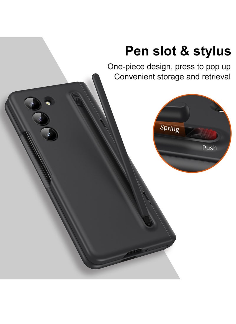 ماركة غير محددة - جراب هاتف Samsung Galaxy Z Fold 6 مع حامل قلم وقلم، وحماية المفصلة، ​​وواقي شاشة مدمج وحماية الحامل، جراب هاتف مقاوم للصدمات ومضاد لبصمات الأصابع - Image 1