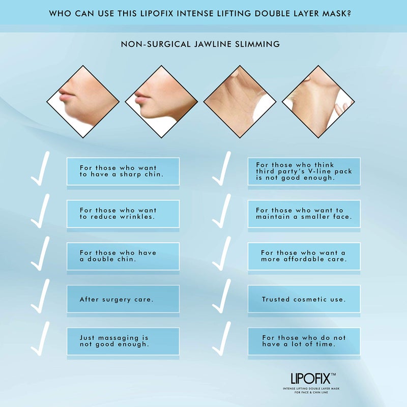 LIPOFIX قناع ليبوفكس ليفت آند فيرم V-لاين لنحت الوجه - حل متقدم لتشكيل الذقن وخط الفك لشد ورفع. 5 أقنعة - Image 2