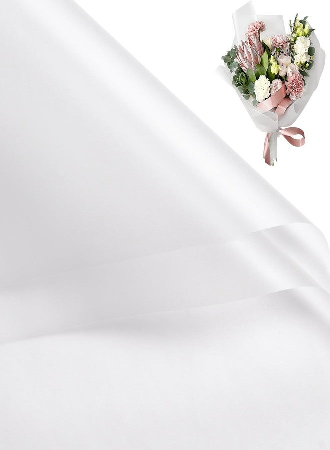 WRAPAHOLIC 20 Sheets Flower Wrapping Paper - 22.4 x 22.4 inch Pure Translucent White Water-Resistant Floral Bouquet Wrapping Paper, Florist Supplies Packaging for Wedding Birthday Gift DIY - Image 1