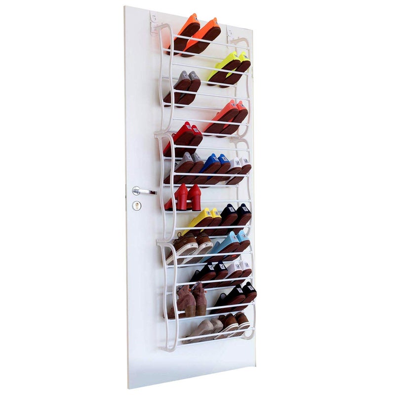 Fancy Buying Over The Door Shoe Rack Holder - 36 Pair Shoes Hanging Shelf Storage Shoe Organizer with Hooks - Image 2