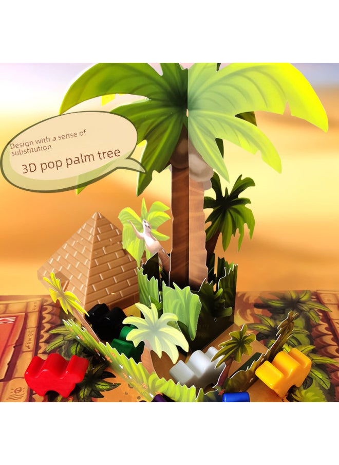 null - إصدار لعبة طاولة سباق الجمل، إستراتيجية كاجوال، تفاعل بين الزوجين، لعبة لوحة سباق الجمل الصحراوية - اللون: [بلاستيك] مسابقة الجمل (الجمل قابلة للتكديس) - Image 1