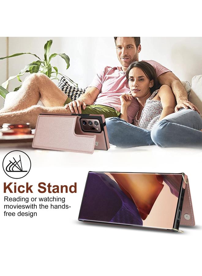 S-TOP Case For Samsung Galaxy Note20 Ultra Cross-body Square Double Buckle Flip Card Bag TPU+PU Case with Card Slots & Wallet & Photo & Strap - Image 3