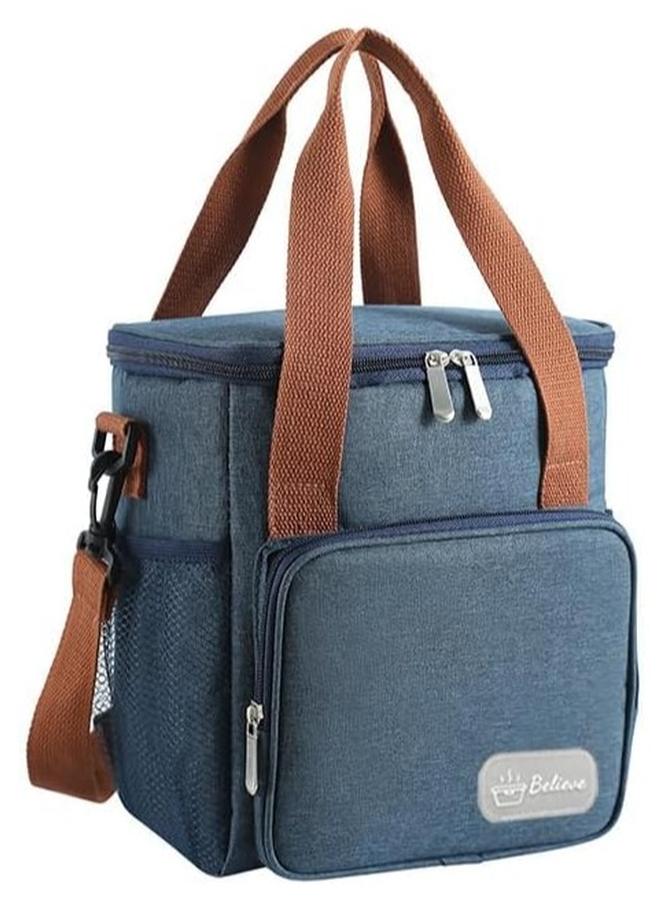 لولكس حقيبة غداء Lullaxx قابلة لإعادة الاستخدام وحقيبة غداء معزولة كبيرة وحقيبة حمل غداء مبردة للبالغين والرجال والنساء وحقائب يد تبريد مزدوجة للمكتب/النزهة/الصيد/المدرسة - Image 1