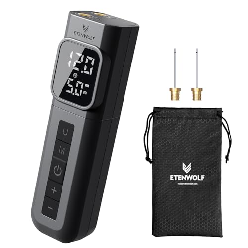 ETENWOLF P200 Electric Ball Pump 2000mAh Sports Air Pump with Digital Pressure Gauge for Basketball Soccer Volleyball (Black) - Image 1