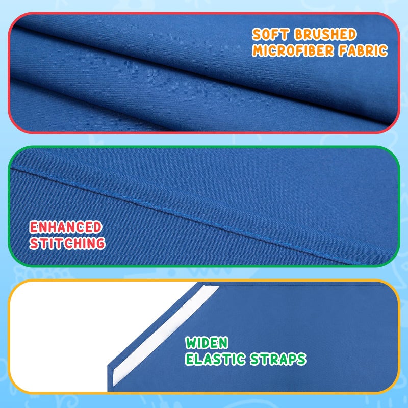 Comfyanno Cot Sheets for Daycare Standard Size - Fits 23" x 52" Cot, 10 Pack Bulk, Daycare Essentials, Soft & Comfortable Fitted Cot Cover, for Preschool Kids Nap Time, Brushed Microfiber - Navy Blue - Image 2