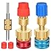 Tottist R1234yf to R134a Conversion Kit with Valve Core Removal Tool R1234yf Adapter KitAC Quick Couplers HighLow Side Connectors for Automotive Air Conditioning Evacuation Recharging - Image 2