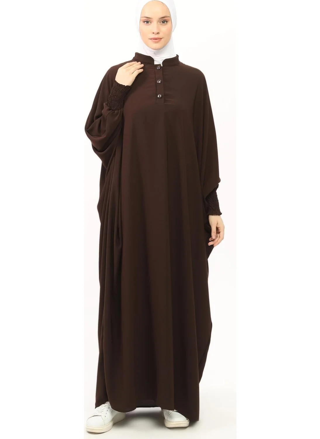 Altobeh Sultanbas Nikapli Chador Jilbab Khimar Abaya Elastic Sleeve Judge Collar Veiled Abaya Medina Silk