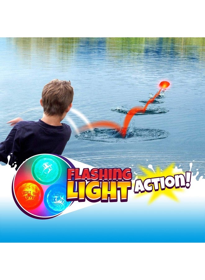 Ja-Ru JA-RU Light Up Water Skipper Disc (3 Disc Toys) Skip Ball for Kids. Outdoor Water Sports Games. Cool Beach Gadgets & Swimming Pool Summer Toys. Easter Basket Stuffers. 862-3p - Image 5