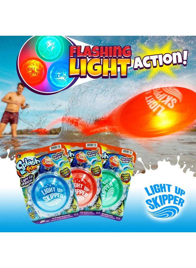 Ja-Ru JA-RU Light Up Water Skipper Disc (3 Disc Toys) Skip Ball for Kids. Outdoor Water Sports Games. Cool Beach Gadgets & Swimming Pool Summer Toys. Easter Basket Stuffers. 862-3p - Image 2