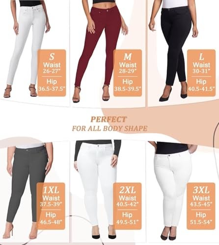 Hybrid & Company Womens Hyper Ultra Stretch Comfy Skinny Leg Work Casual Pants P44876SK Black XL - Image 4