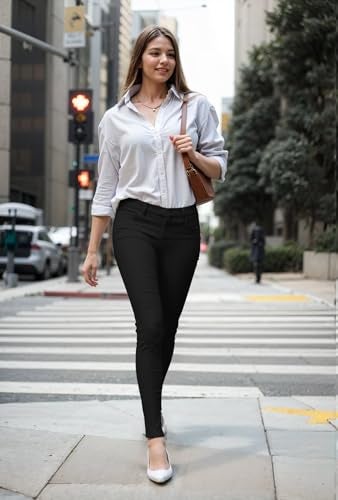 Hybrid & Company Womens Hyper Ultra Stretch Comfy Skinny Leg Work Casual Pants P44876SK Black XL - Image 5