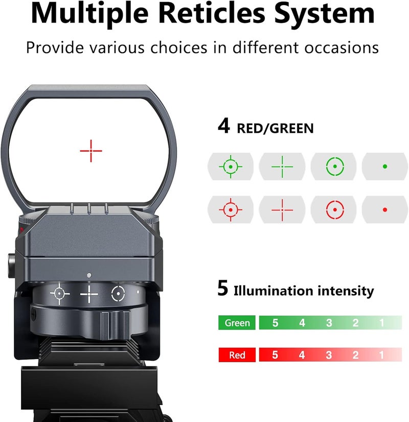 CVLIFE 1X22X33 Red Green Dot Gun Sight Scope Reflex Sight with 20mm Rail - Image 2
