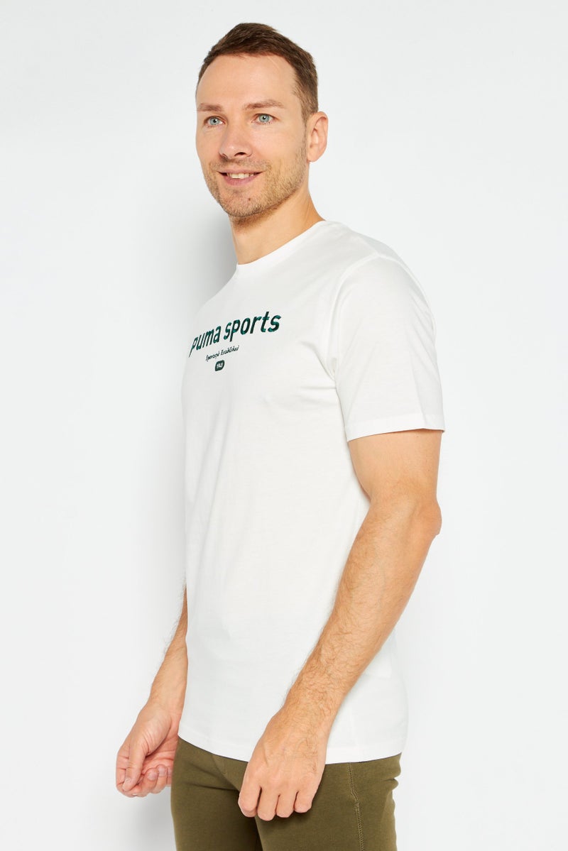 PUMA Men Relaxed Fit Short Sleeves Running T-Shirt, White  - Image 3