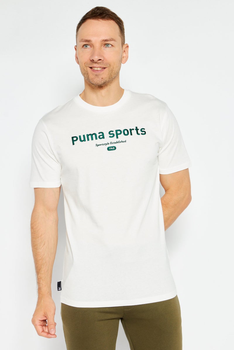 PUMA Men Relaxed Fit Short Sleeves Running T-Shirt, White  - Image 1