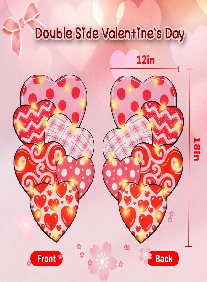 FLAGMESAGE Valentine Garden Flag - 12x18 Inch Double-Sided Solar Powered LED Heart Flag with 8 Lighting Modes, Perfect for Outdoor Yard and Home Valentine’s Day Decorations - Image 2