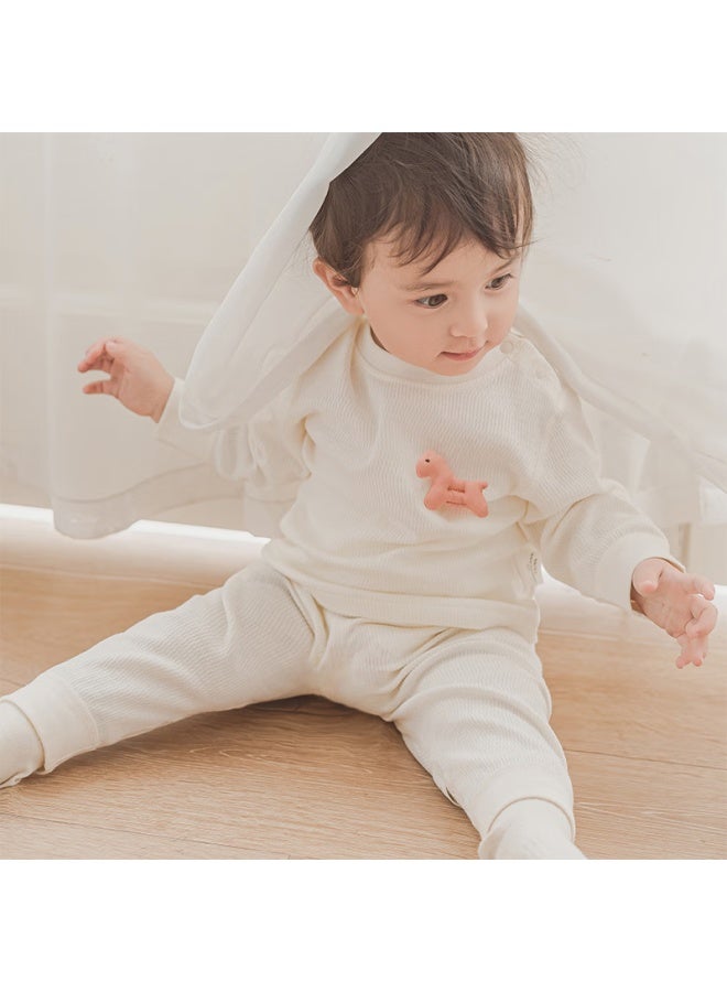 Good bear Guaiqi Xiong Baby Boys And Girls Pure Cotton Underwear Set, Spring And Autumn Home Wear, Autumn Top And Pants, Infant And Children's Spring And Autumn Base Layer - Image 1