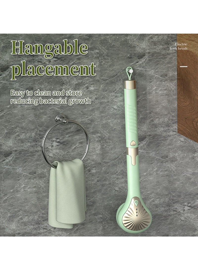 إيفرين فرشاة كهربائية للجسم، ثلاث درجات من القوة، عمر بطارية طويل، فرشاة استحمام كهربائية للتقشير والتدليك، مقشر للجسم، فرشاة استحمام بمقبض طويل، 6 فرش - Image 4