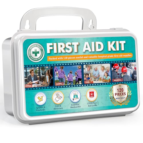 General Medi 120 Pieces Hardcase First Aid Kit - First Aid Box Includes Instant Cold Pack, Emergency Blanket for Travel, Home, Office, Vehicle, Camping, Workplace & Outdoor - Image 1