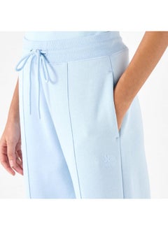 Kappa Kappa Solid Wide Leg Track Pants with Drawstring Closure and Pockets  - Image 4