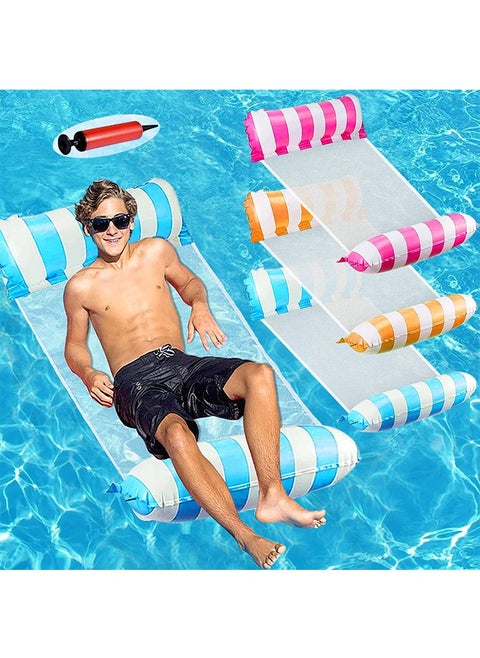 3 PCS Inflatable Pool Floats with Air Pumps, Multi-Purpose Swimming Pool Floats, Pool Float & Water Hammock for Swimming