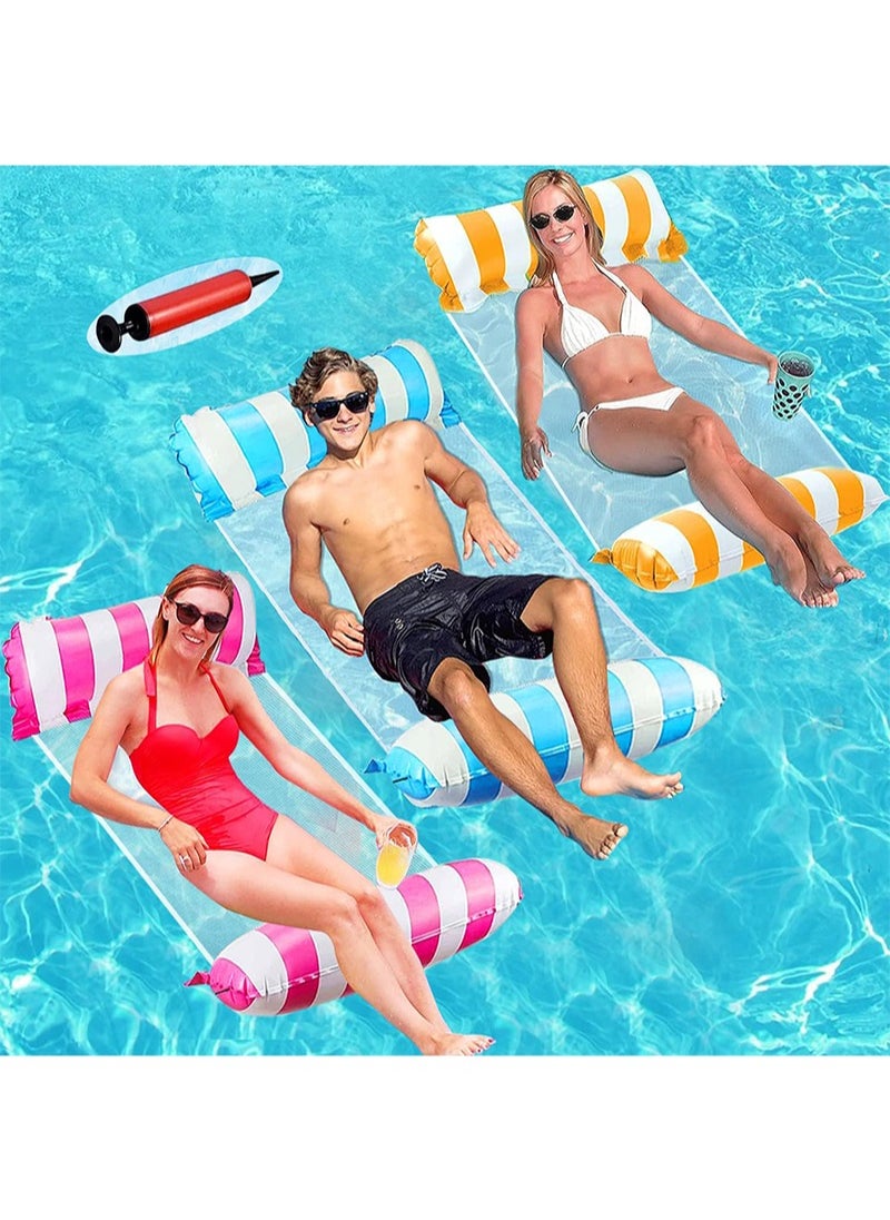 Yoawllty - 3 PCS Inflatable Pool Floats with Air Pumps, Multi-Purpose Swimming Pool Floats, Pool Float & Water Hammock for Swimming - Image 1