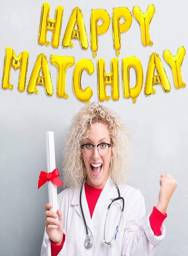 EVERMARKET Happy Match Day Balloons Banner,18 Inch Gold Match Day 2023 Medical School Party Decorations Congrats on Matching Med Doctor Residency Balloons Match Day sign - Image 3