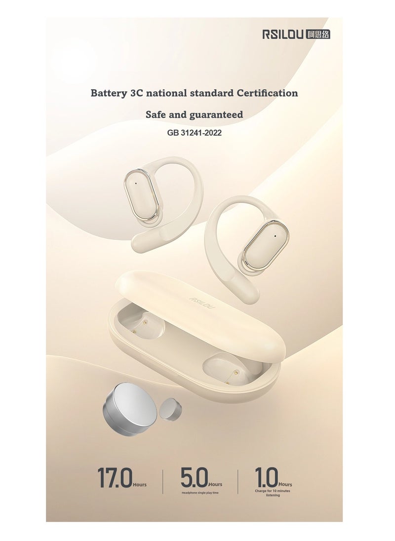 rsilou - OW04U OWS wireless  Bluetooth Earbuds, fast charging, longest battery life, faster charging, comfortable for long-term wearing, dual modes, digital display - Image 1
