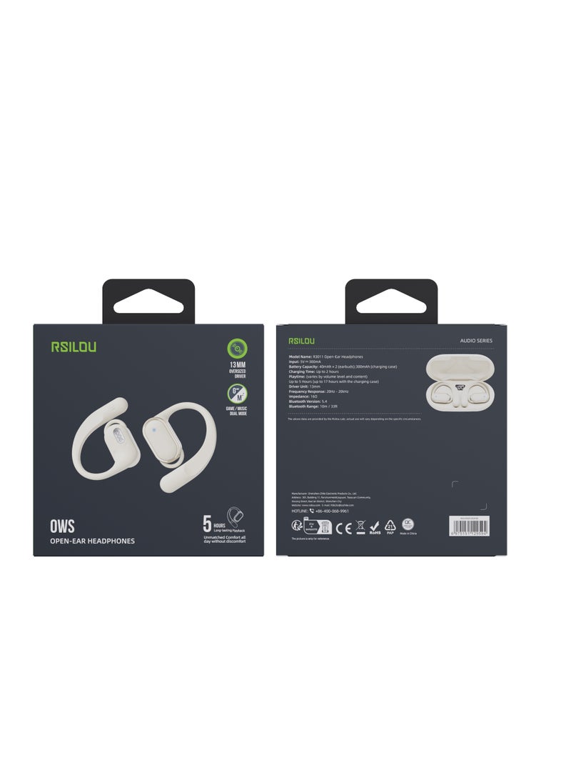 rsilou - OW04U OWS wireless  Bluetooth Earbuds, fast charging, longest battery life, faster charging, comfortable for long-term wearing, dual modes, digital display - Image 1