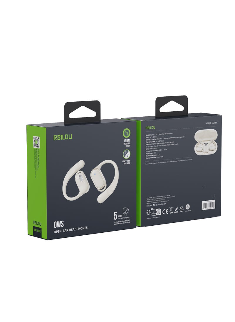 rsilou - OW04U OWS wireless  Bluetooth Earbuds, fast charging, longest battery life, faster charging, comfortable for long-term wearing, dual modes, digital display - Image 1