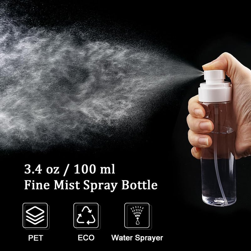 Cosywell Fine Mist Spray Bottles TSA Approved 3.4oz/100ml 3 Pack Leak Proof Travel Size Bottles Refillable Plastic Hair Spray Bottle for Perfume Skincare Toners Water Cosmetics (3Clear) - Image 2