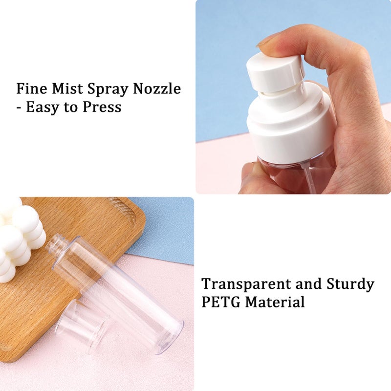 Cosywell Fine Mist Spray Bottles TSA Approved 3.4oz/100ml 3 Pack Leak Proof Travel Size Bottles Refillable Plastic Hair Spray Bottle for Perfume Skincare Toners Water Cosmetics (3Clear) - Image 5