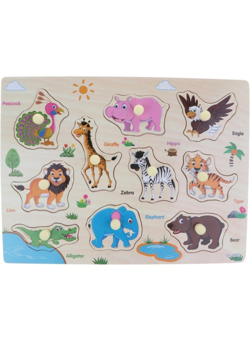 Mordely Wooden Peg Puzzles for Toddlers 2 3 4 Years Old, Kids Educational Preschool Peg Puzzles Toy - Image 2