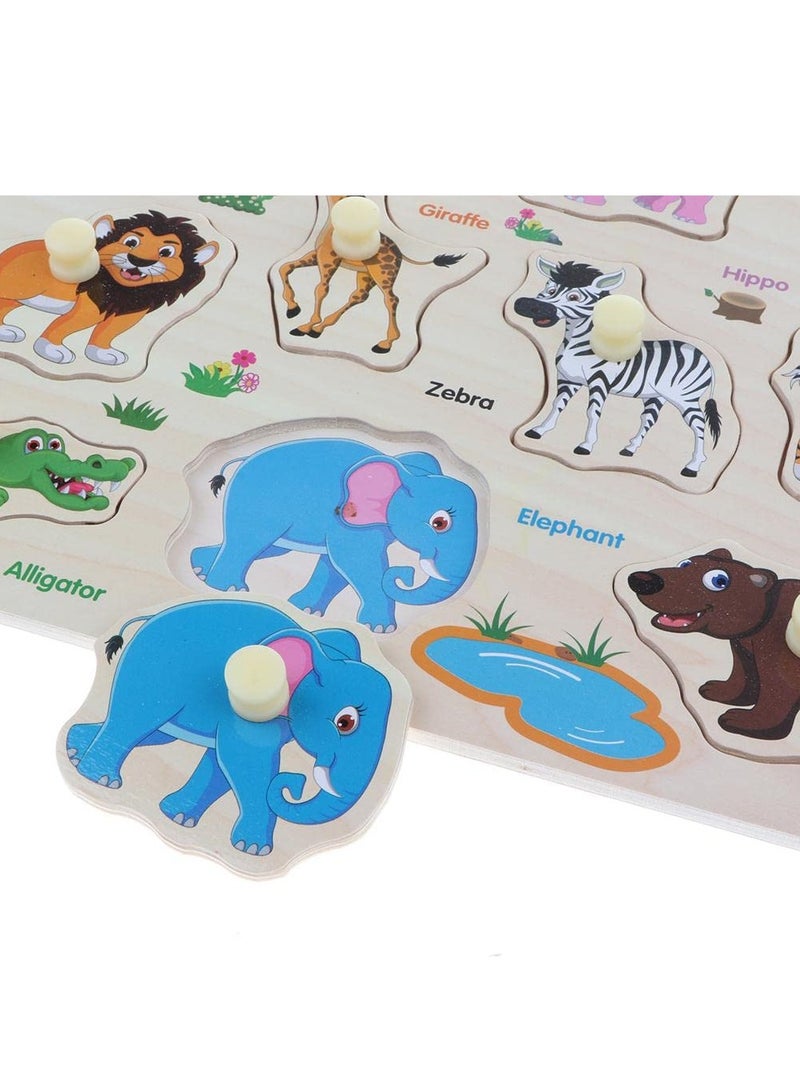 Mordely Wooden Peg Puzzles for Toddlers 2 3 4 Years Old, Kids Educational Preschool Peg Puzzles Toy - Image 3