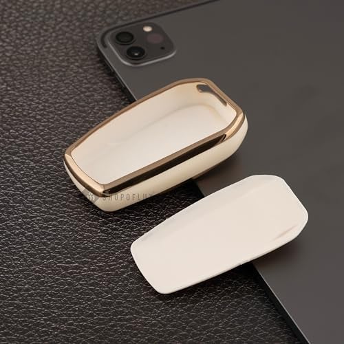 SHOPOFLUX TPU Key Cover Compatible with Toyota Innova Crysta | Hilux 2022 | Invicto Key Cover 2 Button Smart Key Only (Pack 2 Black & White) - Image 5