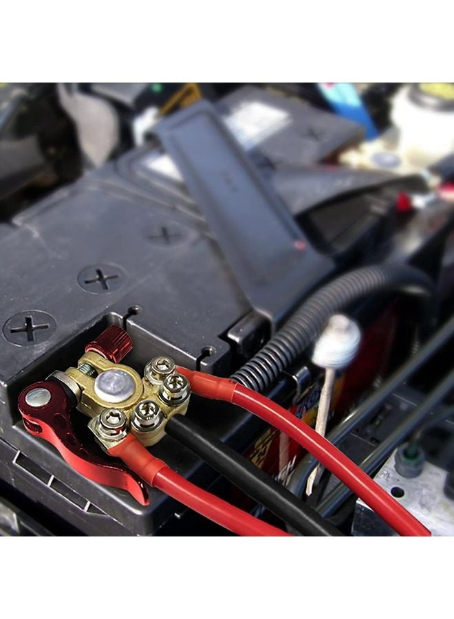 هومستر موصلات طرف بطارية السيارة، قطعتان من طراز Pcs 4 Way سريع الإطلاق فصل طرف بطارية السيارة لـ SAE/JIS من النوع A Posts، متوافق مع السيارات والشاحنات والشاحنات وغيرها - Image 5