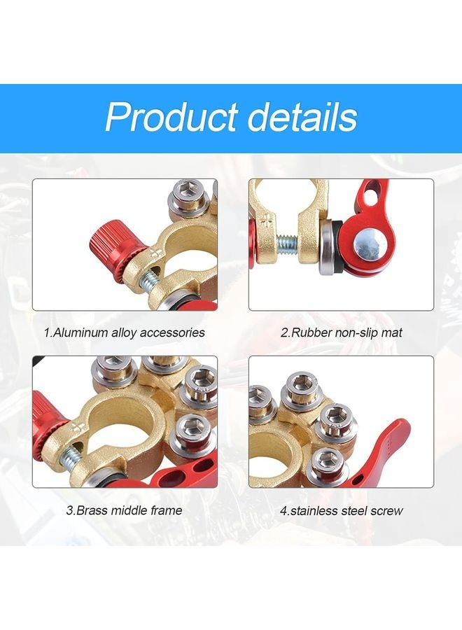 هومستر موصلات طرف بطارية السيارة، قطعتان من طراز Pcs 4 Way سريع الإطلاق فصل طرف بطارية السيارة لـ SAE/JIS من النوع A Posts، متوافق مع السيارات والشاحنات والشاحنات وغيرها - Image 3