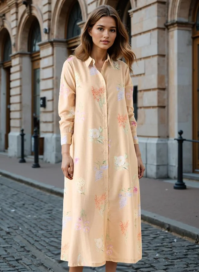 ايكونيك فستان قميص بنقشة الزهور