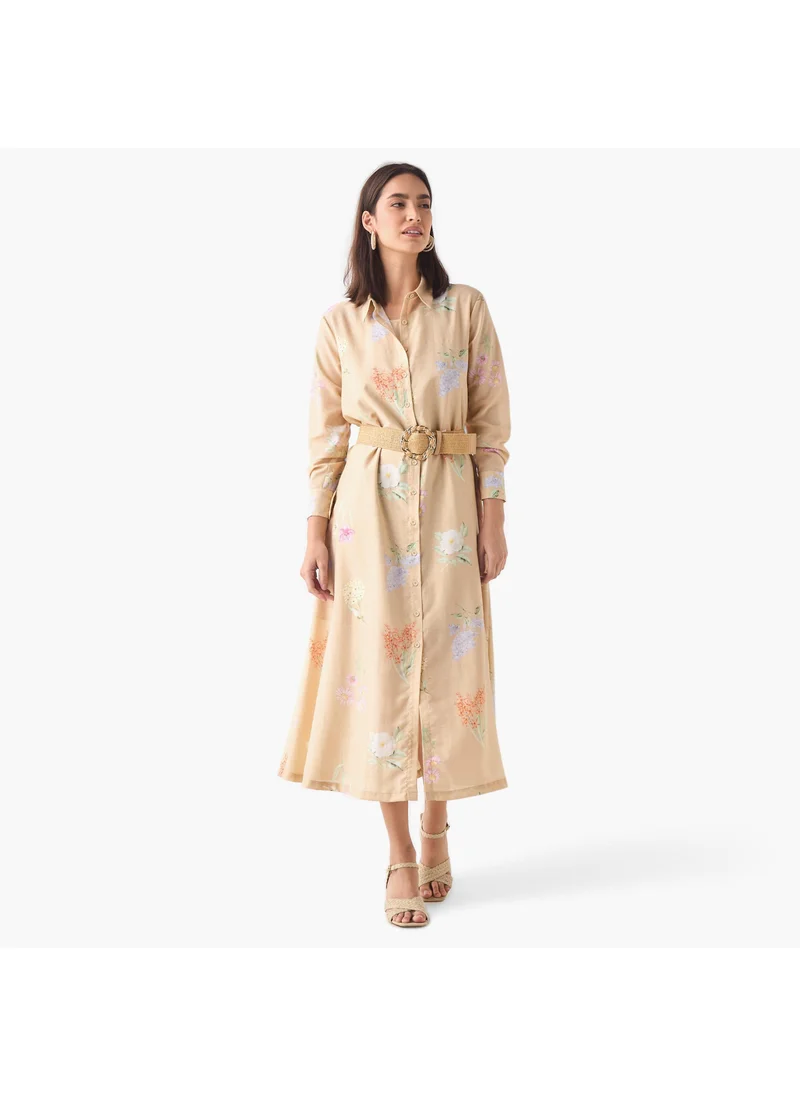 ايكونيك Iconic Floral Print Shirt Dress