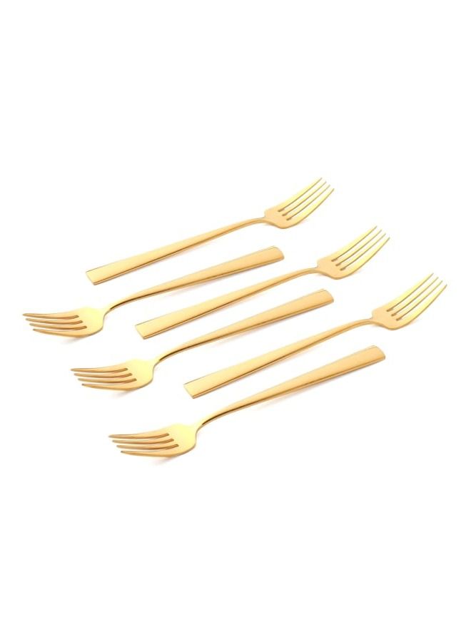 Life Smile 12pcs Cutlery Set, 18/10 Stainless Steel, Flatware Set, 12pcs Dinner Fork, Shine Gold, for Home Kitchen, Mirror Polished - Dishwasher Safe  - Image 2